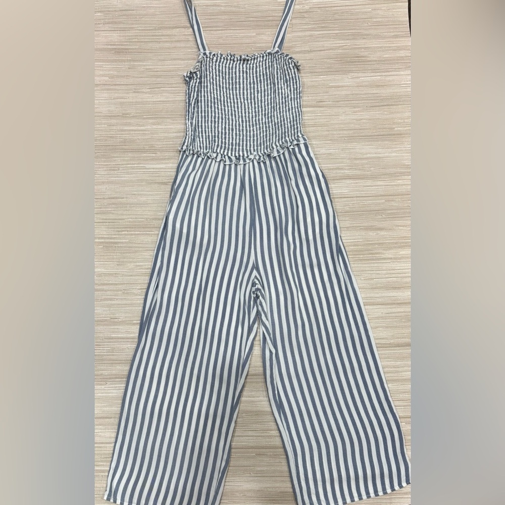 Striped Jumpsuit in Blue and White